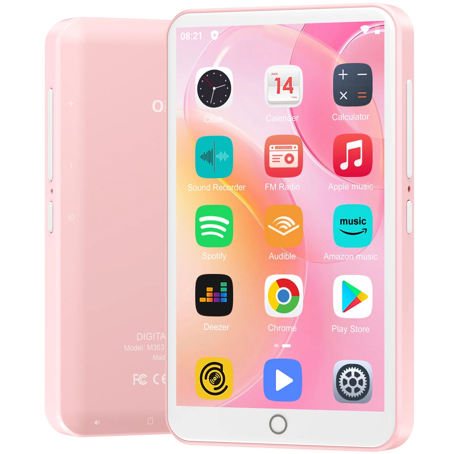 80GB MP3 Player Android 9.0 with Bluetooth and WiFi, 4.0-inch touchscreen with speakers, FM radio, eBooks, capacity up to 512GB