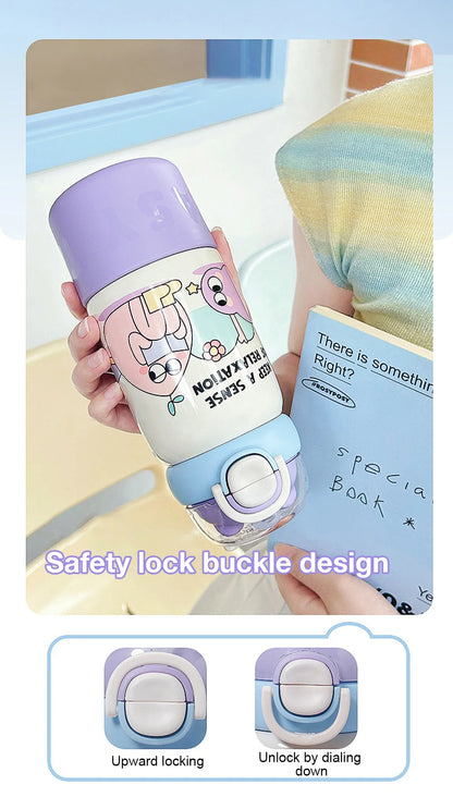 500ML Cartoon Kids Thermos Bottle Cute Children's Thermal Water Bottle 316 Stainless Steel Thermos Mug For Outdoor Water Cup ﻿