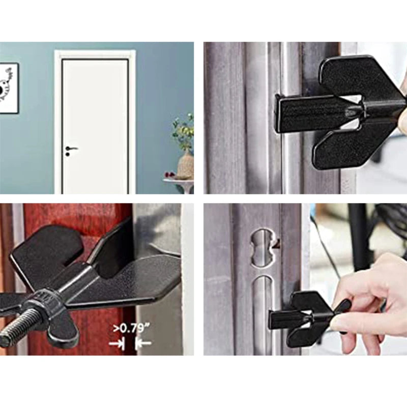 Portable Door Lock - Travel Hotel Lock, Privacy Door Lock for Any Doors, Anti-Theft Door Stopper for Home Security