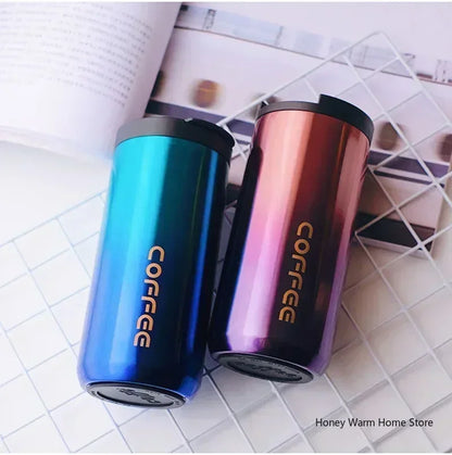 500ML Stainless Steel Coffee Thermos Bottle Thermal Mug Leakproof Car Vacuum Flasks Coffee Cup Travel Portable Insulated Bottles