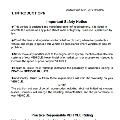 Best Selling Off-Road Electric Golf Cart User Manual