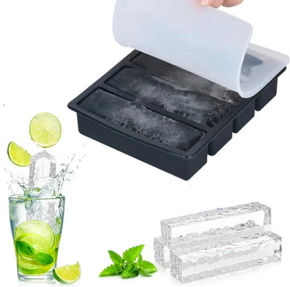 4 Grid Ice Tray Mold Food Freezing Container With Lid Silicone Soup Ice Cube Square Tray Mold DIY Ice Maker Ice Cube Tray