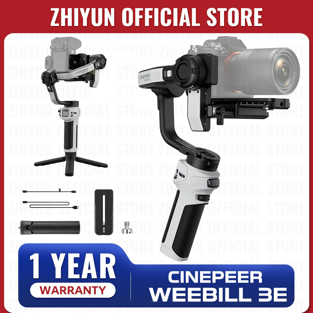 ZHIYUN Official CINEPEER WEEBILL 3E Camera Stabilizer Handheld Gimbal 3-Axis Cameras Gimbals for DSLR Mirrorless Cameras