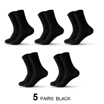 Men Socks Cotton Breathable Long Business Harajuku Socks Solid Gentleman Sox Sokken Outdoor Sports 5 Pairs/Lot Socks - MarvelouStoree