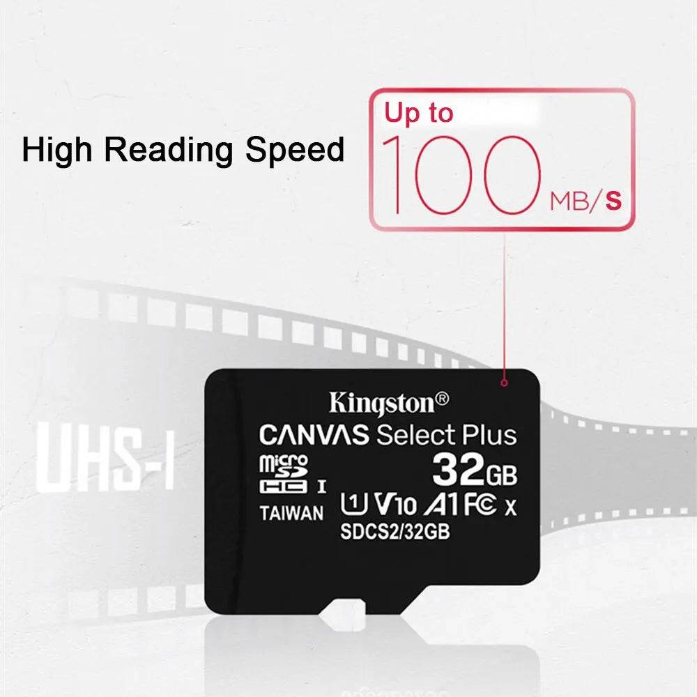 Kingston Memory Card 128GB 32GB Micro SD TF 64GB U1 V10 A1 MicroSD SDCS2 100Mb Reading Speed Class 10 Flash Micro Card for Phone - MarvelouStoree