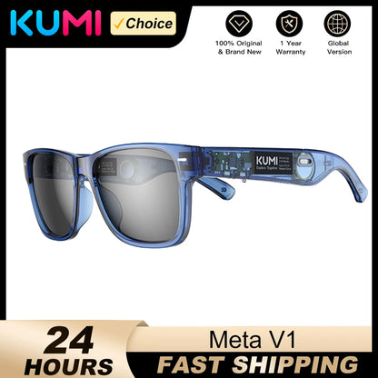 KUMI Meta V1 Smart Glasses Break Audio-visual Imagination Create Bluetooth glasses IPX4 Waterproof Bluetooth Phone Call