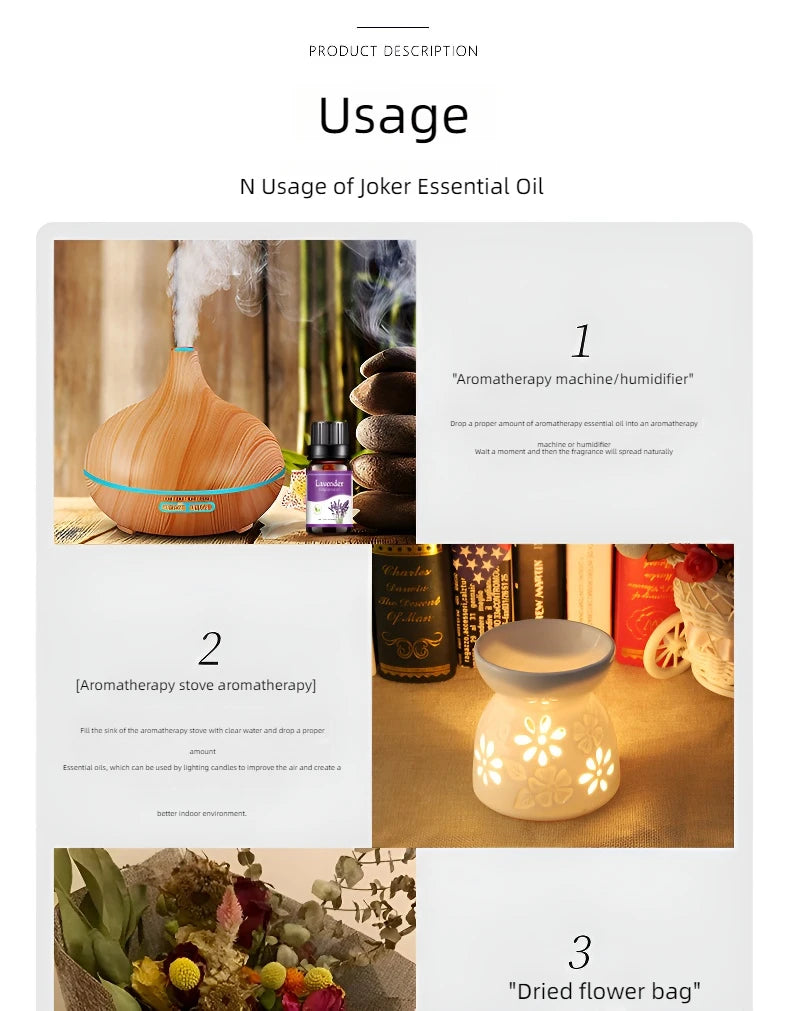 18 Flavors Essential Oils for Aroma Diffuser Air Humidifier Home Water-soluble 10ml Air Freshener Scents Fragrance Oil Perfume