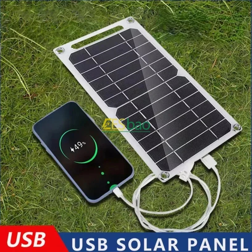 Wholesale Solar Panel USB Waterproof Outdoor Hiking Camping Portable Battery Mobile Phone Charging Bank Charging Panel