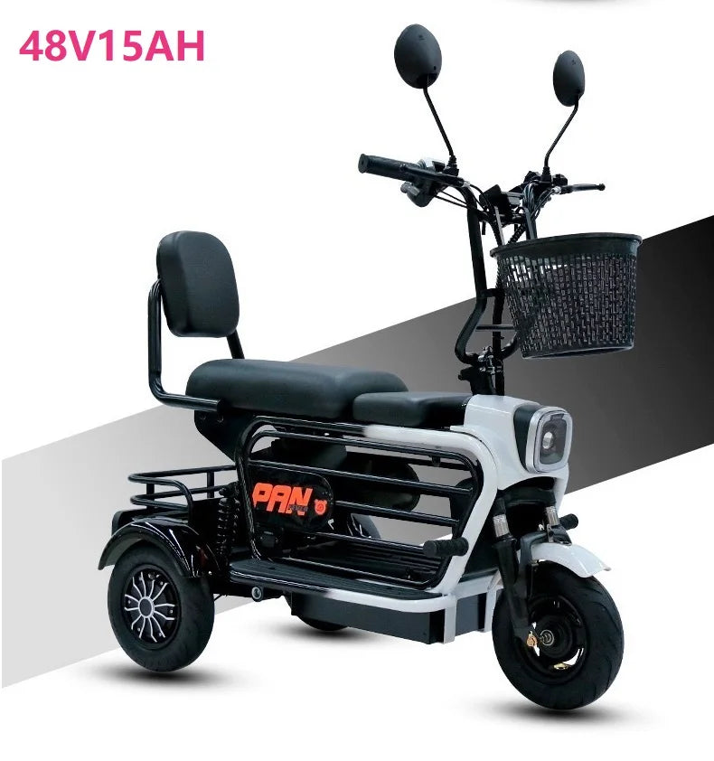 chinese long range yongkang 2 seat mobility  3 wheels electric scooter tricycle with seat for adults