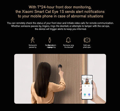 Xiaomi Smart Cat's Eye 1S Security Protection 5-inch IPS Screen Video Doorbell 1080P Camera HD Night Vision WiFi App Alarm