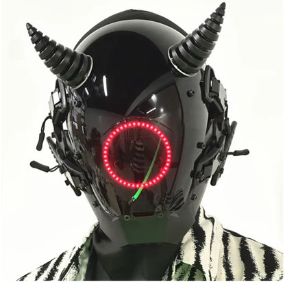 Cyberpunk Mask Led Lighting Cosplay Helmet Halloween Christmas Gift Music Festival Party For Adults