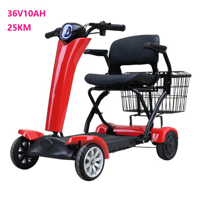 wholesale 500w cheap dual motor 4 wheel automatic handicapped adults mobility electric folding scooter