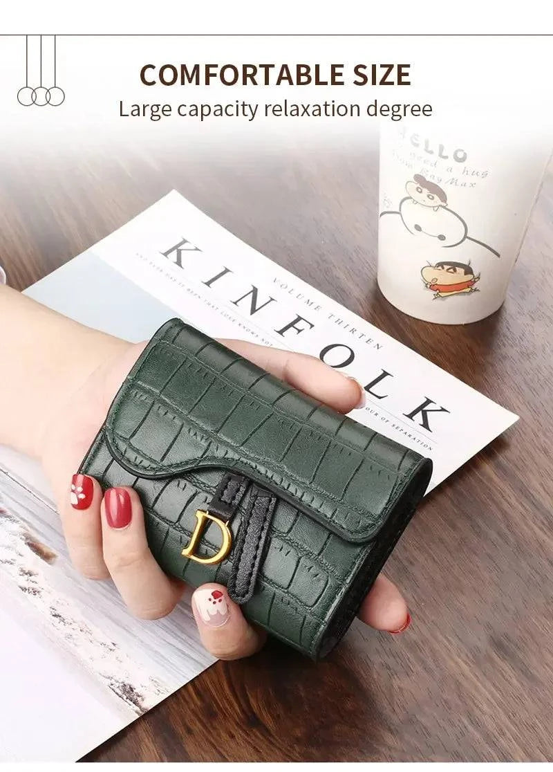 Women's Wallet Short 2024 New Korean Style D Letter Buckle Coins Purses Wallet Card Bag Key Wallet Luxury carteras para mujeres