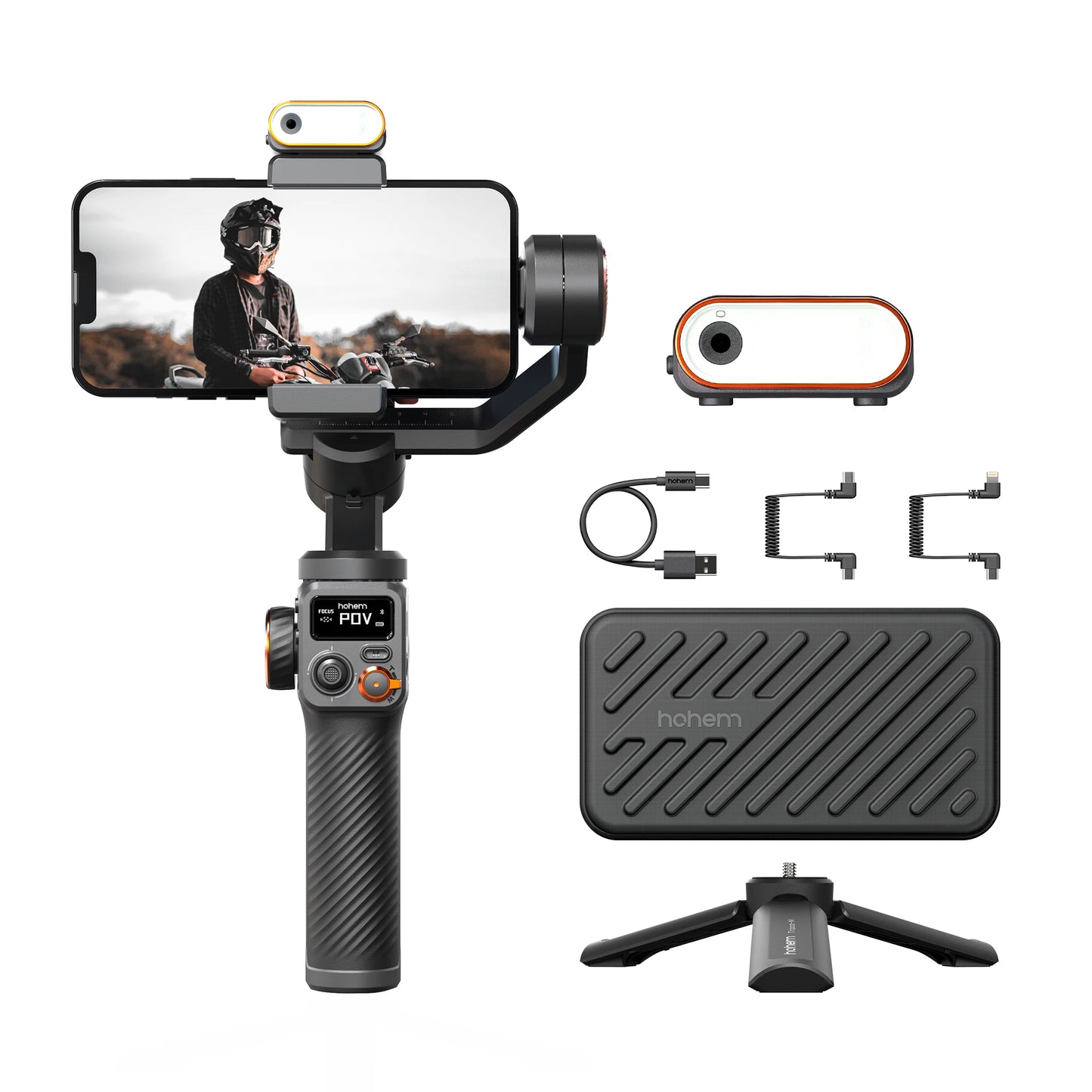 Hohem iSteady M6 Smartphone Gimbal Stabilizer, 3-Axis Gimbal, AI Auto-Tracking, Fill Light, for iPhone and Android