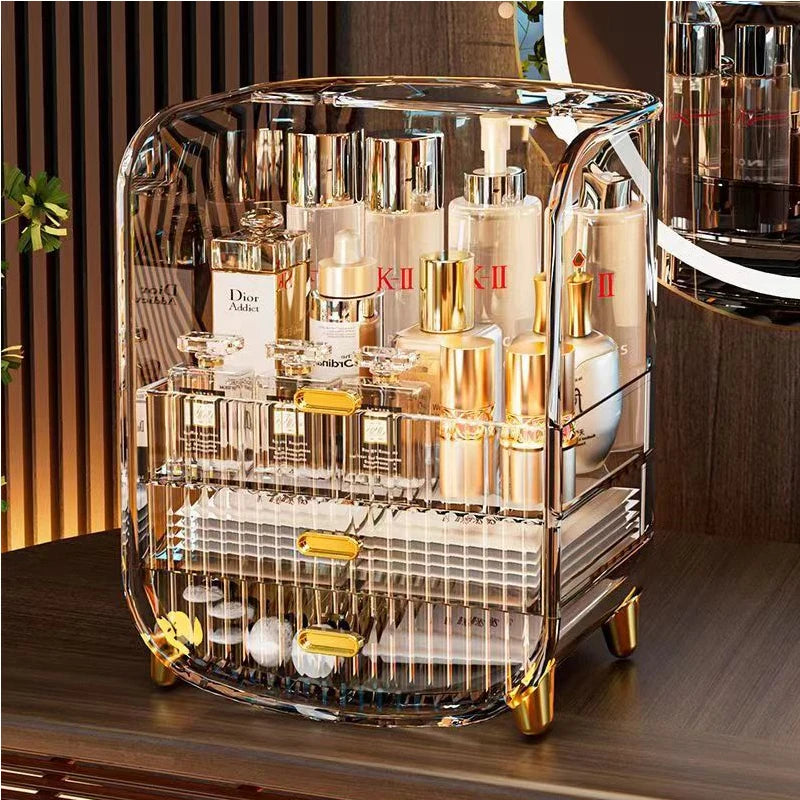 New Organizer Jewelry Cosmetic Storage Box Transparent Quality Container Capacity Desktop High Drawer Skincare Large Type