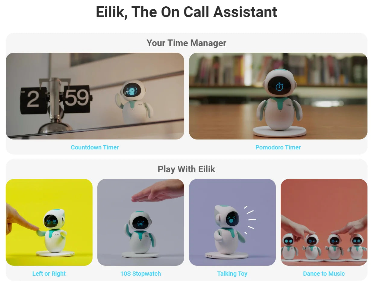 Original Eilik Smart Robot Electronic Automation Ai Robot Emotional Interaction Vocal Multiple Mode Cute Blue and Pink Gift