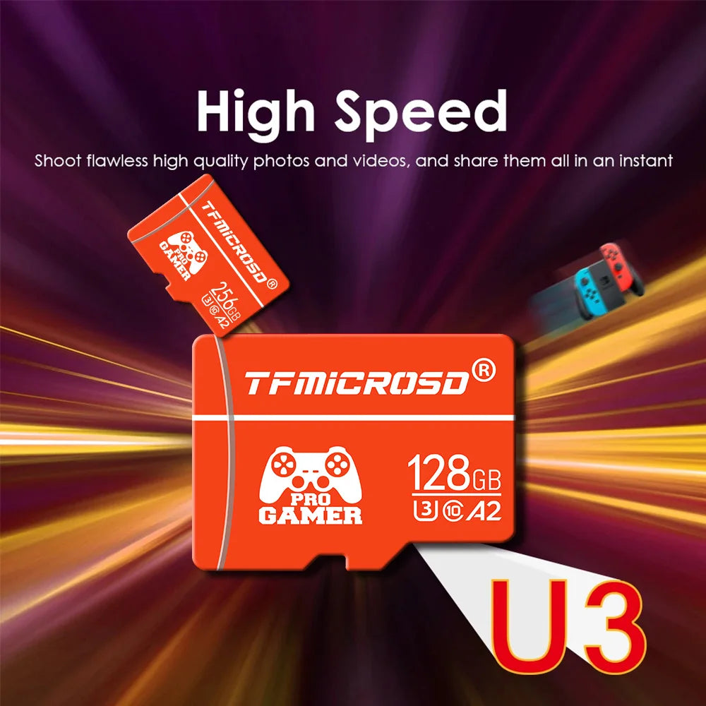 Micro TF SD Card 256GB 128GB 64GB UHS-3 TFmicrosd card High Speed Flash Mmemory Card 16GB 32GB For Camera Nintendo Switch phone