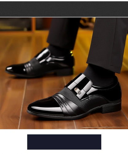 Men Formal Leather Shoes Black Pointed Toe Men Loafers Party Office Business Casual Shoes for Men Oxford Shoes Mens Dress Shoe