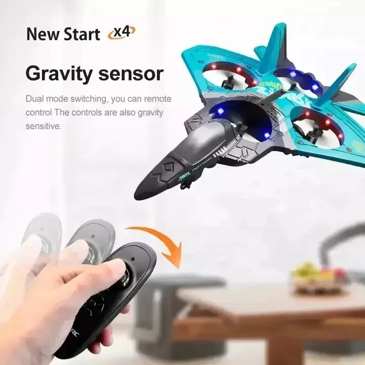 V17 Kid Electric RC Airplane Fly Glider Aeroplane 2.4G Remote Control Mini Drone Brushless Foam Fighter Jet Hover 4DRC Toy Gift