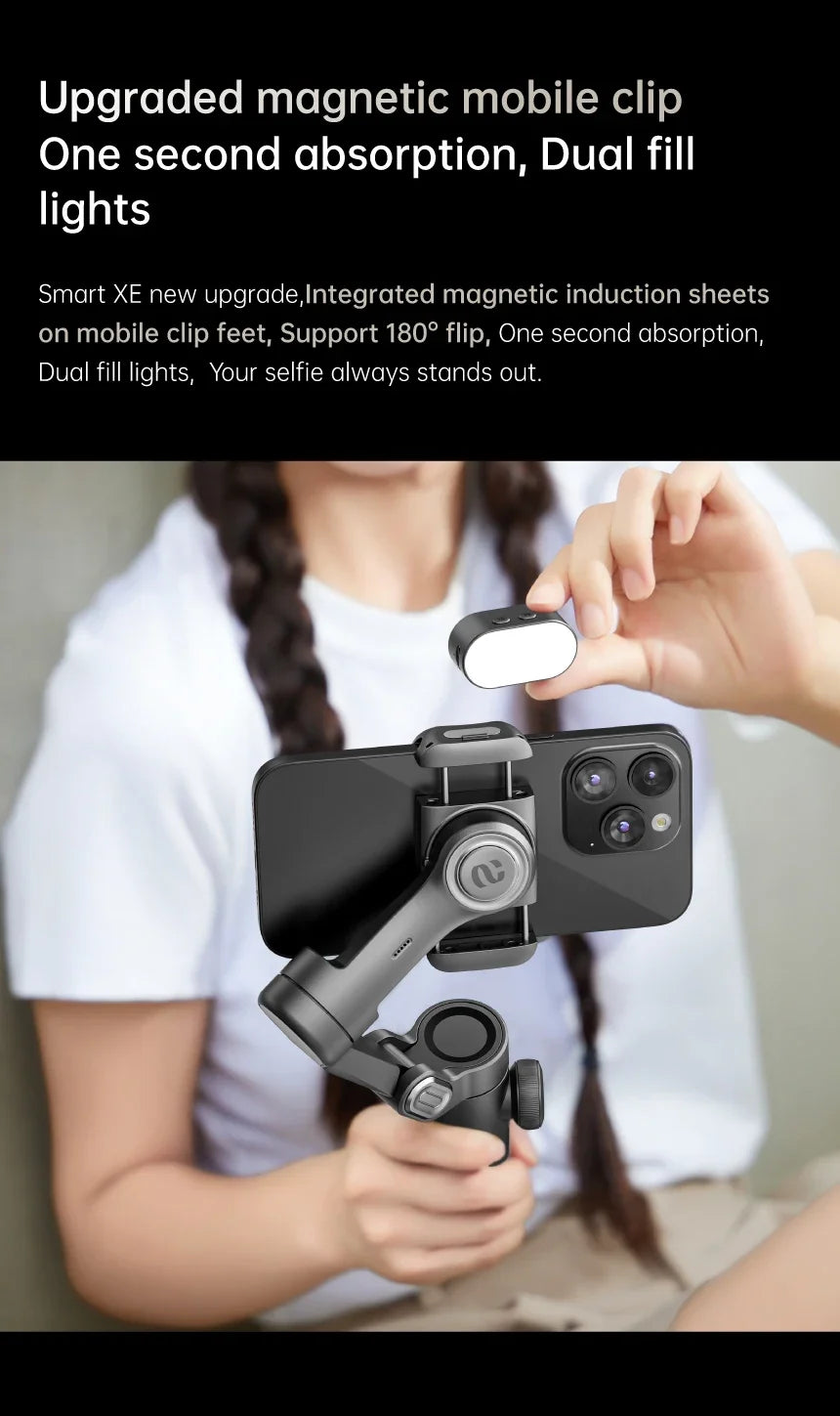 AOCHUAN Smart XE 3-Axis Handheld Gimbal Stabilizer for Smartphone iPhone Android Face Tracking Tiktok Vlog Live Streaming