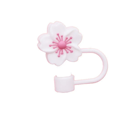 10mm/0.4in Flower Shape Straw Cover Compatible with Stanley 30&40 Oz Tumbler Soft Silicone Flower Straw Cover Straw Lid