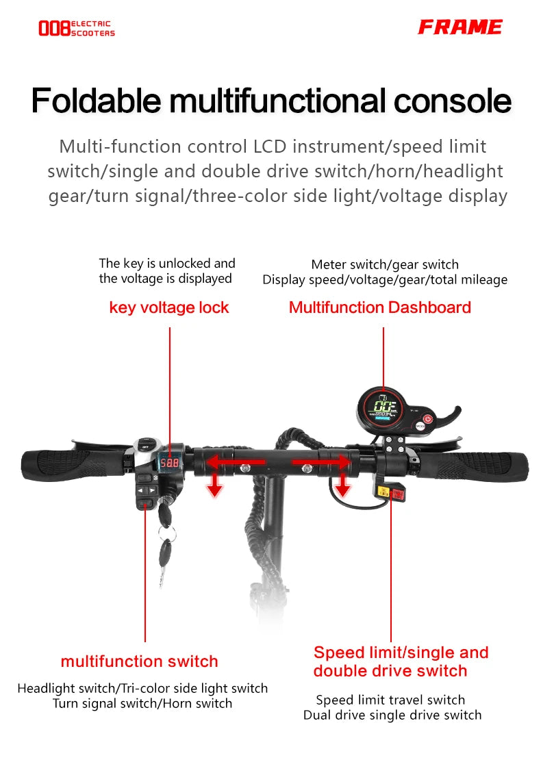 High-Speed Off-Road Electric Scooter 3200W Dual Motor Long Endurance Mileage with Silent Tire Foldableing Commuting E-scooter