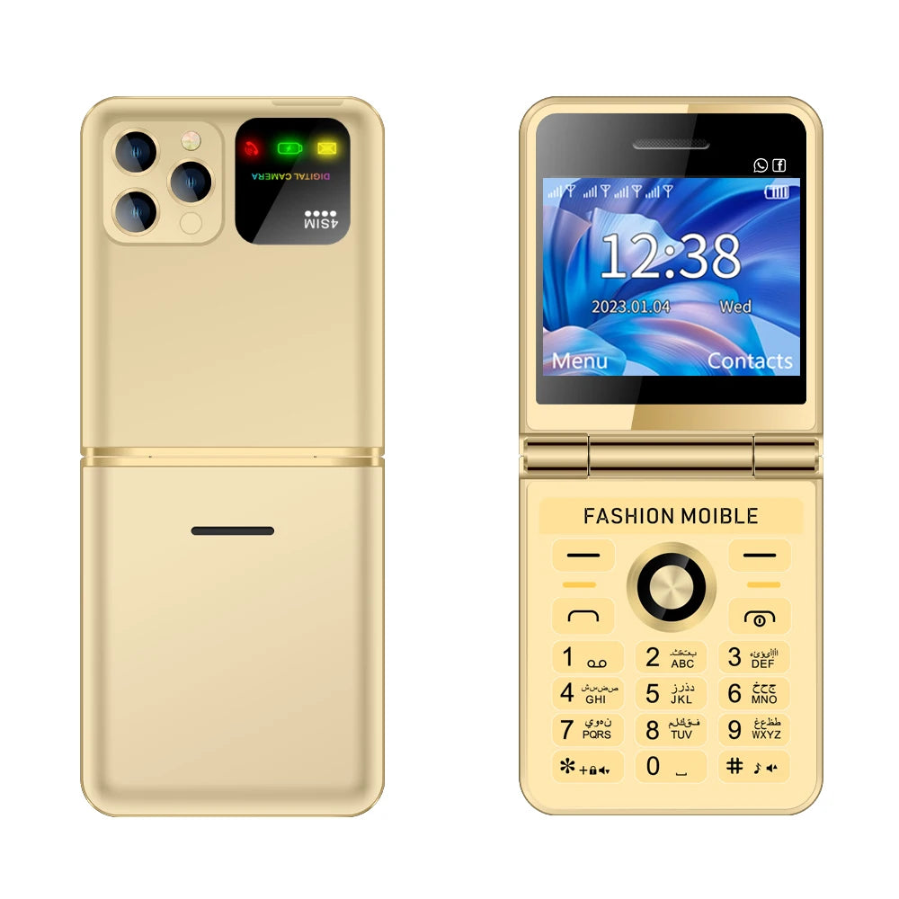 SERVO P20 4 SIM Card Flip Mobile Phone GSM Speed Dial Bluetooth 2.4'' Screen Magic Voice LED Flashlight Unlocked Fold Cellphone