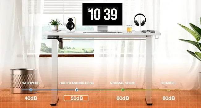 Electric Standing Desk - 40 x 24 inch Adjustable Height Sit to Stand Up Desk with Splice Board, Rising Home Office ComputerWhite - MarvelouStoree