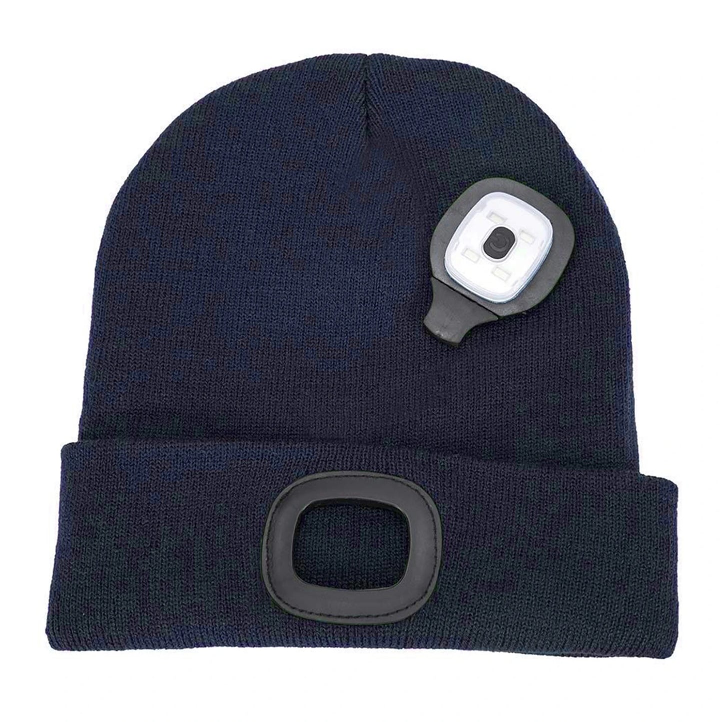 LED Beanie Hat with Light,USB Rechargeable Hands Free 4 LED Knitted Headlamp Cap