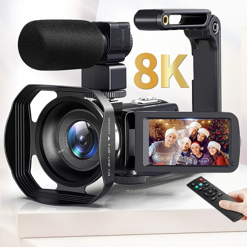 8K Video Camera HD Digital Camcorder 18X igital Zoom Digital Recorder 3 Inch LCD Touch Screen Portable Recording Camcorder