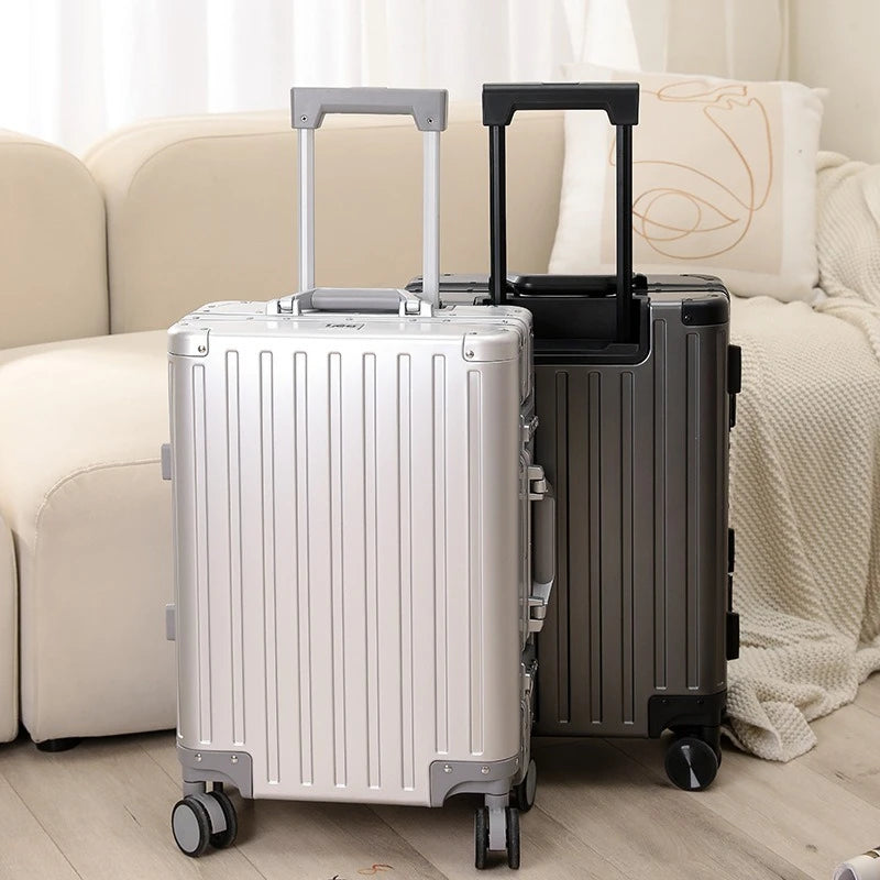 2024 New Large Capacity Durable Luggage Magnalium Aluminum Alloy Men Man Women Carry-On Boarding Travel 20/24/26/28