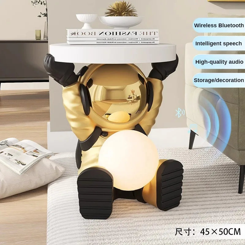 Astronaut Floor-standing Coffee Table, Home Accessories, Bedside Table, Smart Furniture, Light-emitting, Bluetooth Speaker