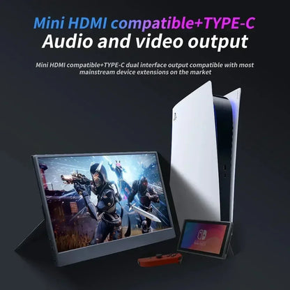 MUCAl 14 Inch 4K Portable Monitor UHD 3840*2160 Travel Gaming Display Screen for Laptop Phone Switch PS4 Ps5 XboX MacBook