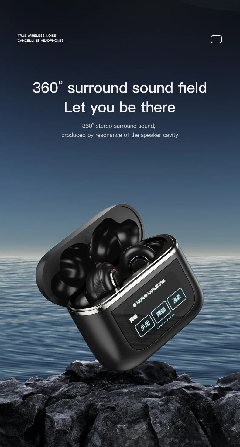 Wirele Bluetooth translation  headphones business full-color touch screen translation earbuds simultaneous translation headphone