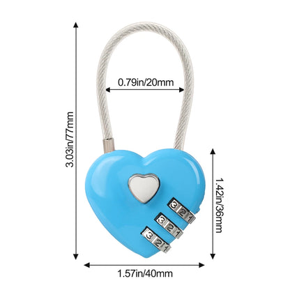 Heart Shaped 3 Digit Password Lock Luggage Travel Suitcase Locker Case Supply Code Drawers Padlock Security Tool Accessories