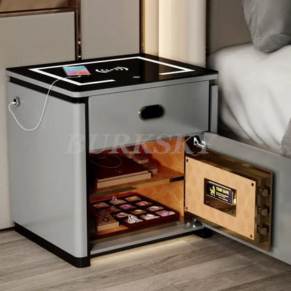 Bedside Table For Living Room Smart Ctorage Cabinet Modern Furniture Bed Side Safe For The Bedroom With Wireless Charging