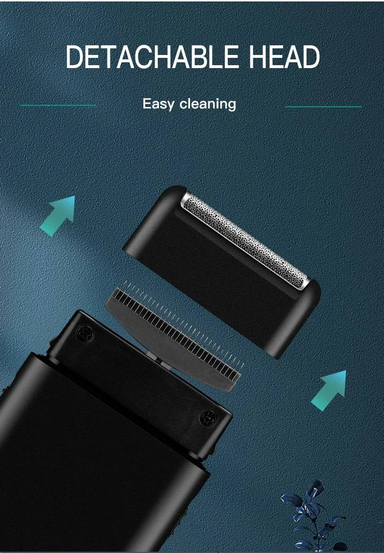 VGR Electric Shaver Professional Beard Trimmer Razor Portable Mini Shaver Reciprocating Shaving 2 Blade USB Charge for Men V-390