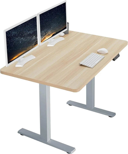 Electric Rustic Standing Desk Workstation, Memory Controller Height Adjustment Particle Board, Steel Computer Standing Desk - MarvelouStoree