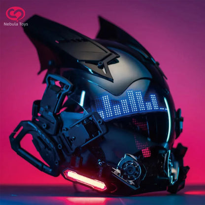 Cyberpunk Mask Helmet Techwear Cosplay Bluetooth With Dynamic Led Samurai Mask Customizable Patterns Screen Halloween Party Gift