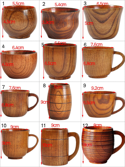 Wooden Big Belly Cups Handmade Natural Spruce Wood Cups Beer Tea Coffee Milk Water Cup Kitchen Bar Drinkware for Kitchen