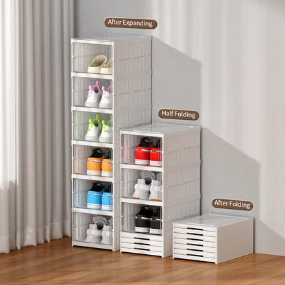 Portable Shoe Rack Organizer For Closet Entryway, Stackable Sneaker Storage Shoe Cabinet Large Plastic Storage Containers Bins