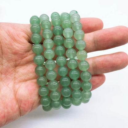 Natural Green Aventurine Beaded Bracelet Rock Crystal Stone Reiki Healing Beads Fashion Bangles Yoga Jewelry Home Decor Gift