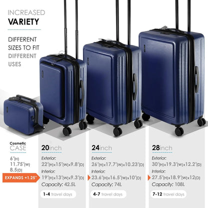 Hard Shell Luggage Sets with Spinner Wheels 4 Piece, Expandable Large Suitcases with TSA Lock, Travel Large Suitcase Set,