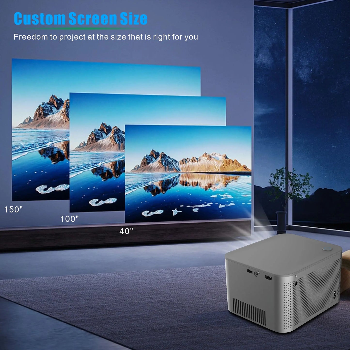 HY350 Mini Smart Portable Projector 5G WIFI LED 4K Video Google App Full HD 1080P Home Theater Proyector 4K Projector