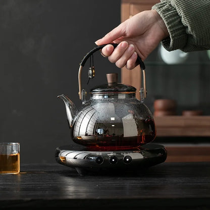 Steamable Teapot Household Glass Tea Maker High Temperature Resistant Steaming and Boiling Dual-purpose Teapot