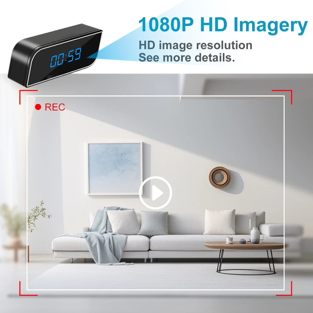 New wireless clock with WiFi, high-definition 1080P network, motion detection night vision, baby safety protection