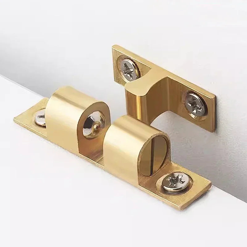 5/1pcs Furniture Door Ball Latch Brass Double Roller Spring Ball Catch Latches Cabinet Closet Door Adjustable Tension Latch