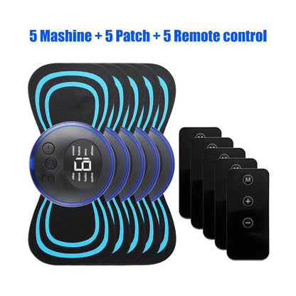 5pcs set Neck Back Massager Sticker EMS Pulse Mini Electric Massage for Shoulder Leg Cervical Body Muscle Stimulator Relief Pain - MarvelouStoree