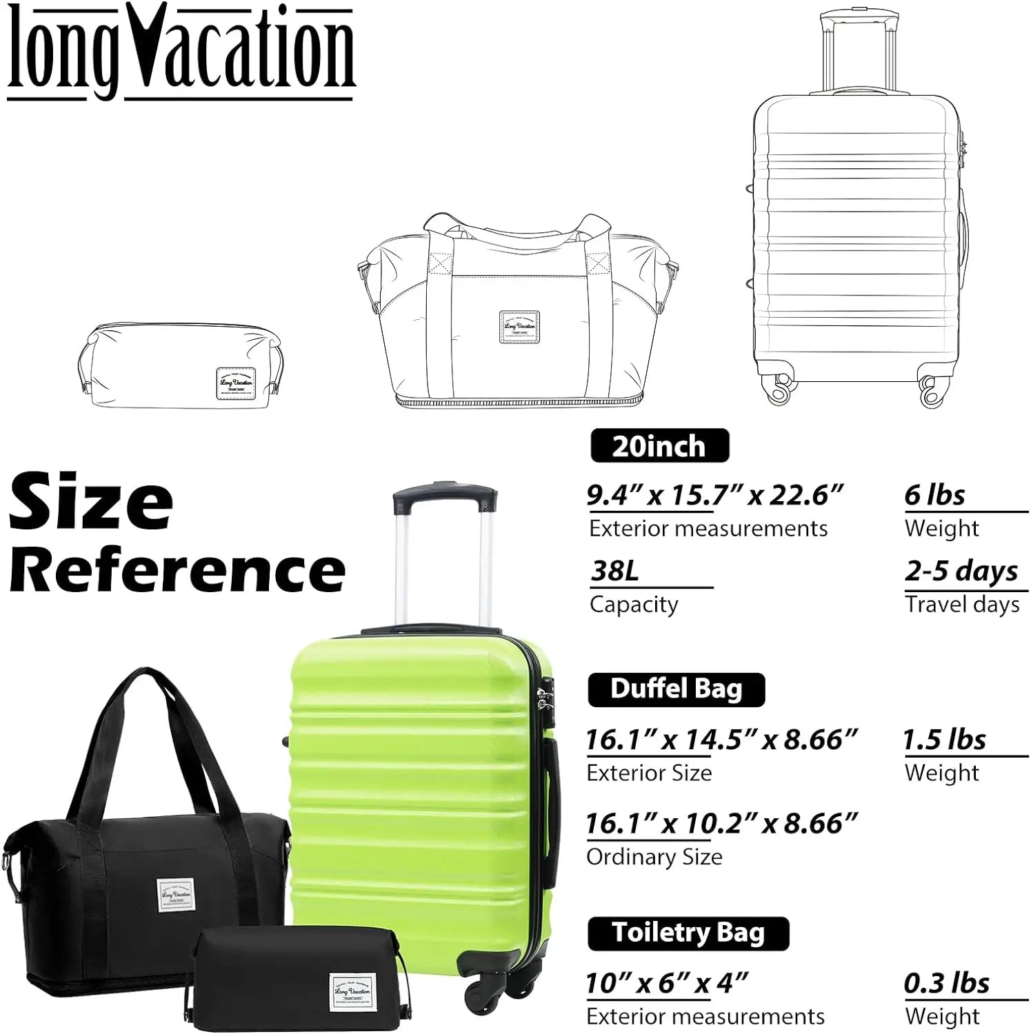 Luggage Set 4 Piece Luggage Set ABS hardshell TSA Lock Spinner Wheels Luggage Carry on Suitcase WHITE-BROWN, 6 piece set