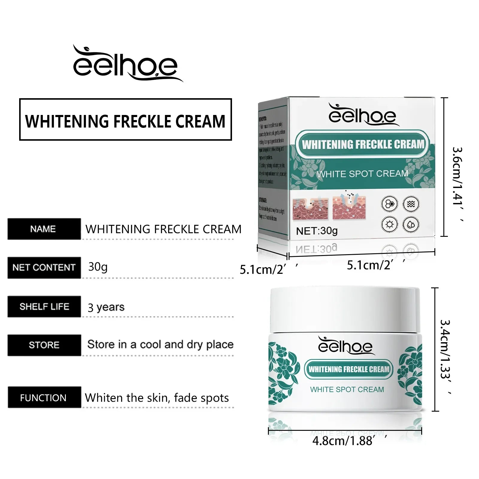 eelhoe Niacinamide Melasma Brightening Cream Reduce Melanin Brighten Cream Lighten Dark Skin Chloasma Serum Fade Fine Face Lines